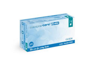 Latexové rukavice SEMPERCARE edition nepudrované 100 ks/krabička velikost S 6-7